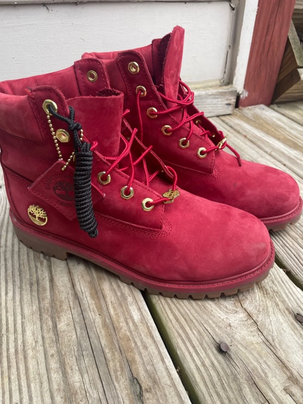 Timberland Premium 6” Red Nubuck Waterproof Boots Men’s Size 7